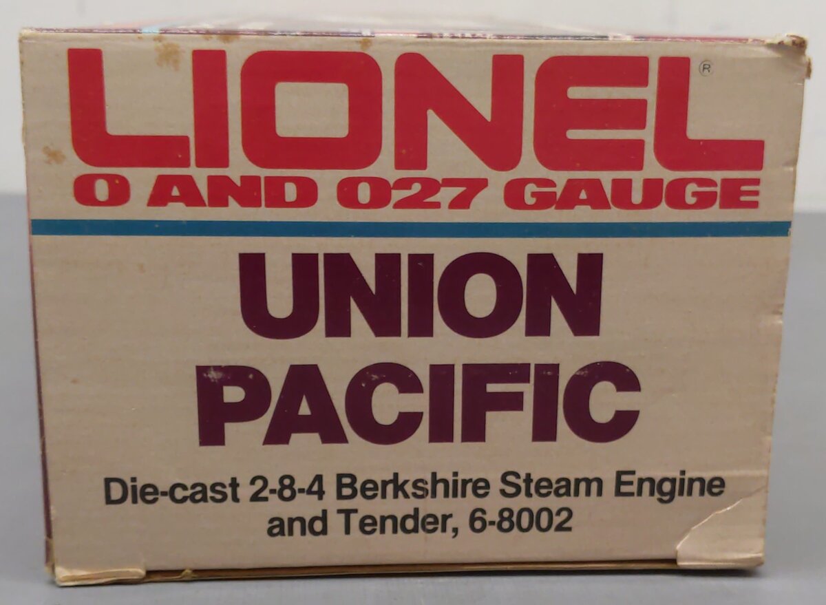 Lionel 6-8002 O Union Pacific Berkshire 2-8-4 Steam Locomotive & Tender #8002 EX/Box
