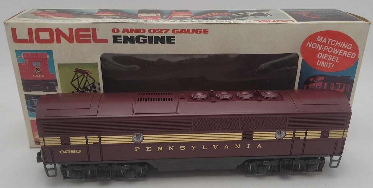 Lionel 6-8060 O Pennsylvania Tuscan F-3 B Unit Dummy Diesel Locomotive #8060 EX/Box