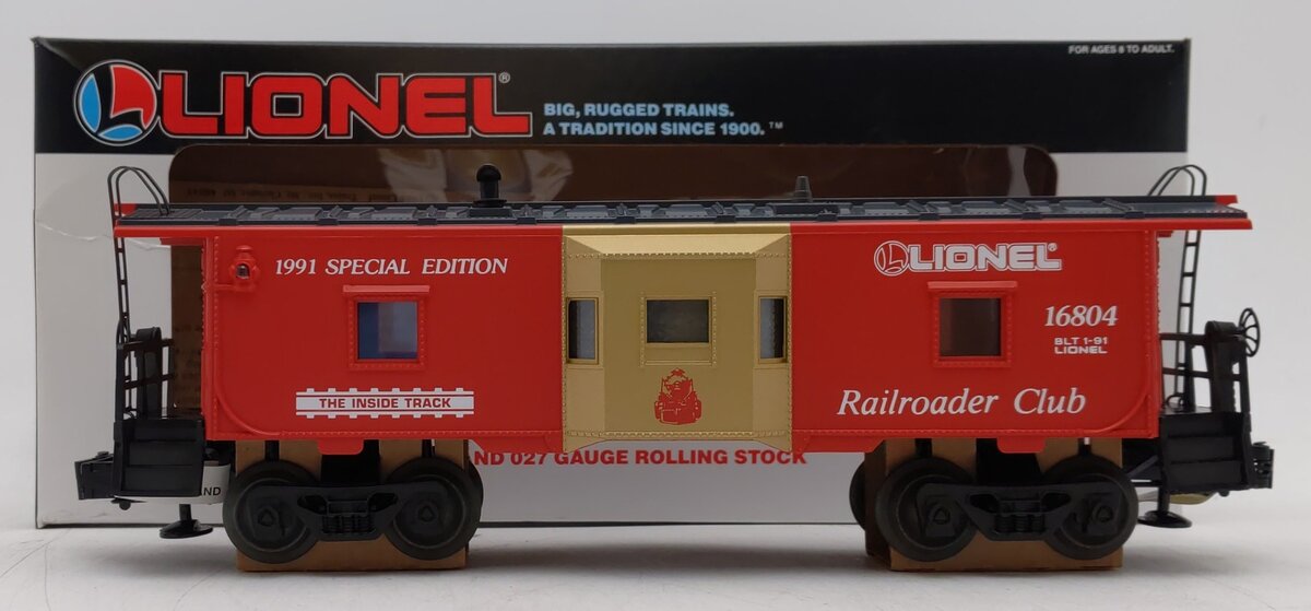 Lionel 6-16804 O Gauge Lionel Railroader Club Bay Window Caboose #16804 LN/Box