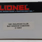 Lionel 6-16804 O Gauge Lionel Railroader Club Bay Window Caboose #16804 LN/Box