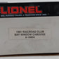 Lionel 6-16804 O Gauge Lionel Railroader Club Bay Window Caboose #16804 LN/Box
