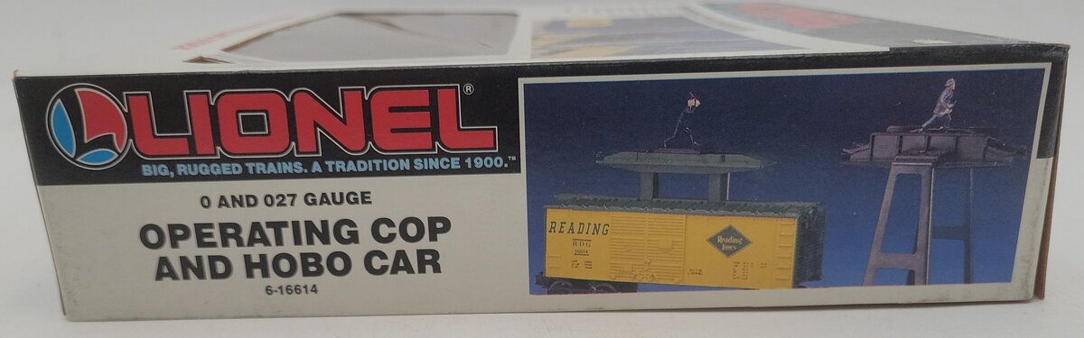 Lionel 6-16614 O Gauge Reading Operating Cop and Hobo Boxcar EX/Box