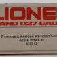 Lionel 6-7712 O Gauge ATSF Famous American Railroad Series Box Car LN/Box