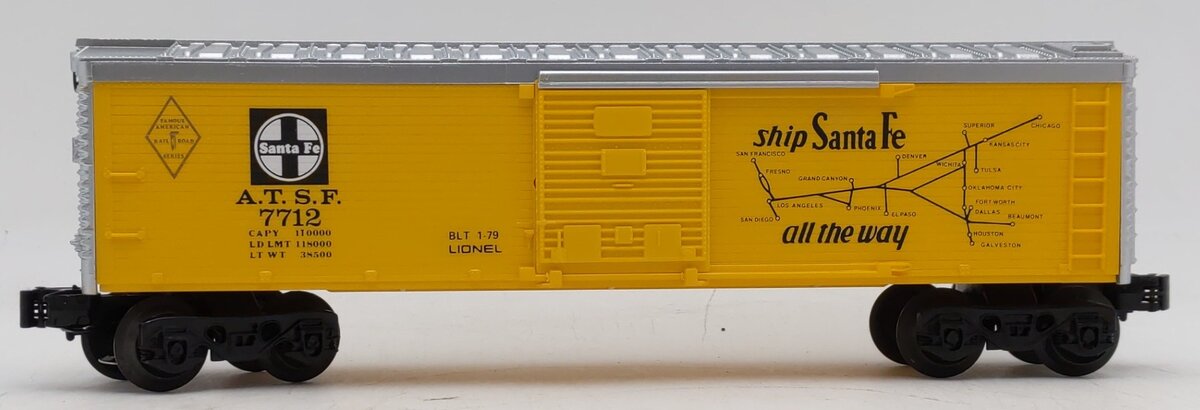 Lionel 6-7712 O Gauge ATSF Famous American Railroad Series Box Car LN/Box