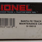 Lionel 6-16618 O Gauge Santa Fe Track Maintenance Car NIB