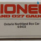 Lionel 6-9438 O Gauge Ontario Northland Box Car NIB
