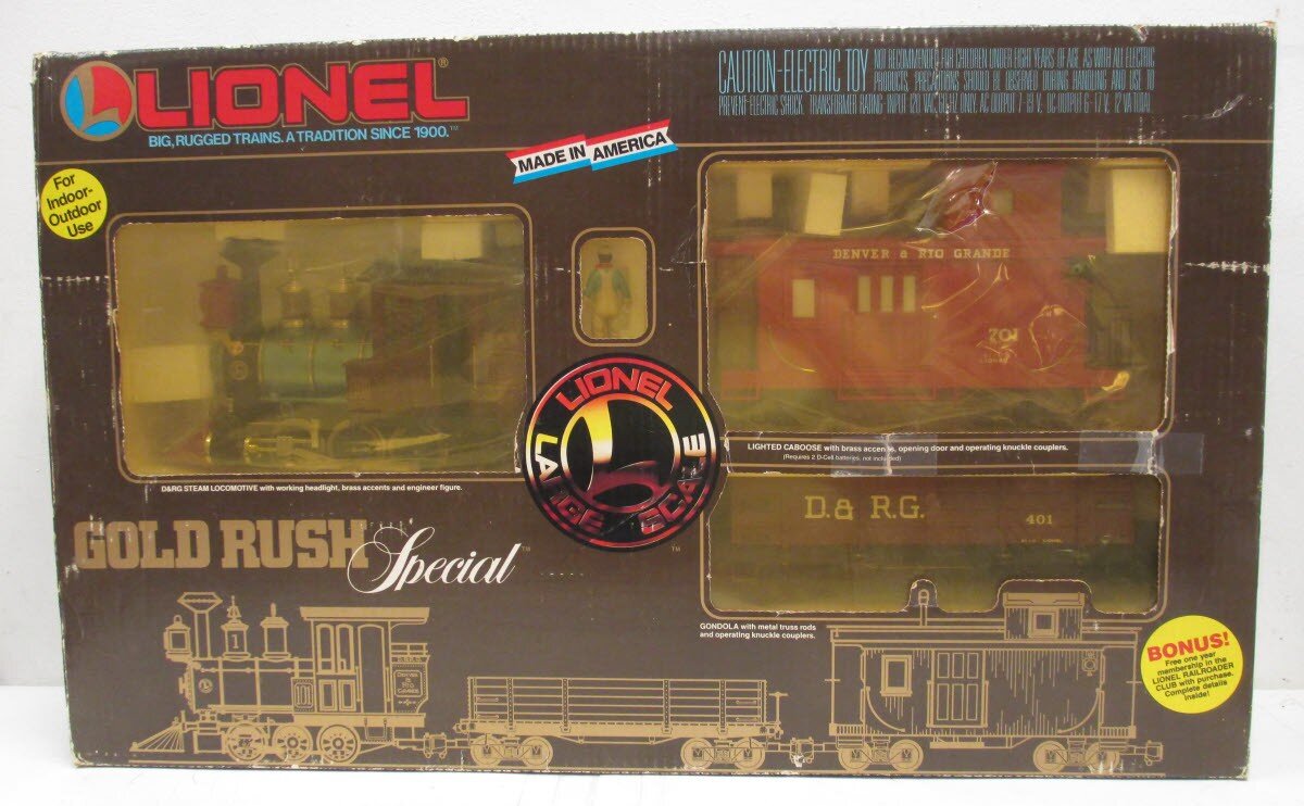 Lionel 8-81000 Gold Rush Special G Gauge Steam Freight Train Set MT/Box