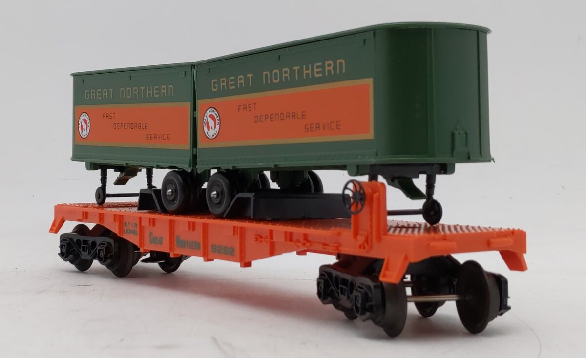 Lionel 6-9282 O Gauge Great Northern Flatcar #9282 with Trailers EX/Box