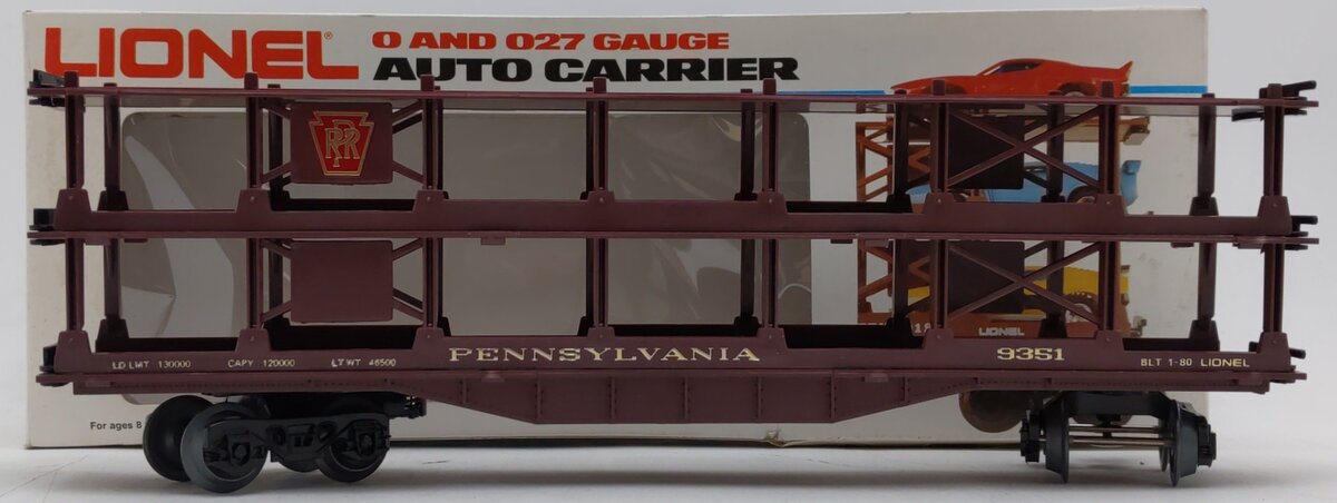 Lionel 6-9351 O Gauge Pennsylvania Auto Carrier NIB