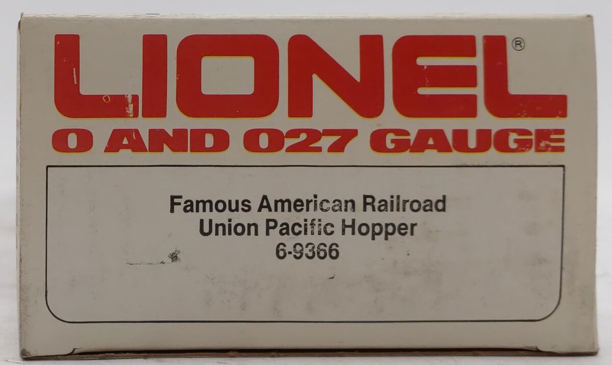 Lionel 6-9366 O Gauge Union Pacific Covered 4-Bay Hopper #9366 NIB