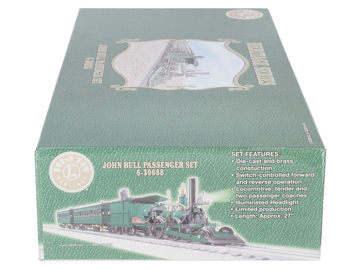 Lionel 6-30088 O Gauge BRASS John Bull Steam Passenger Train Set NIB