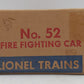 Lionel 52 Vintage O Motorized Fire Car EX/Box