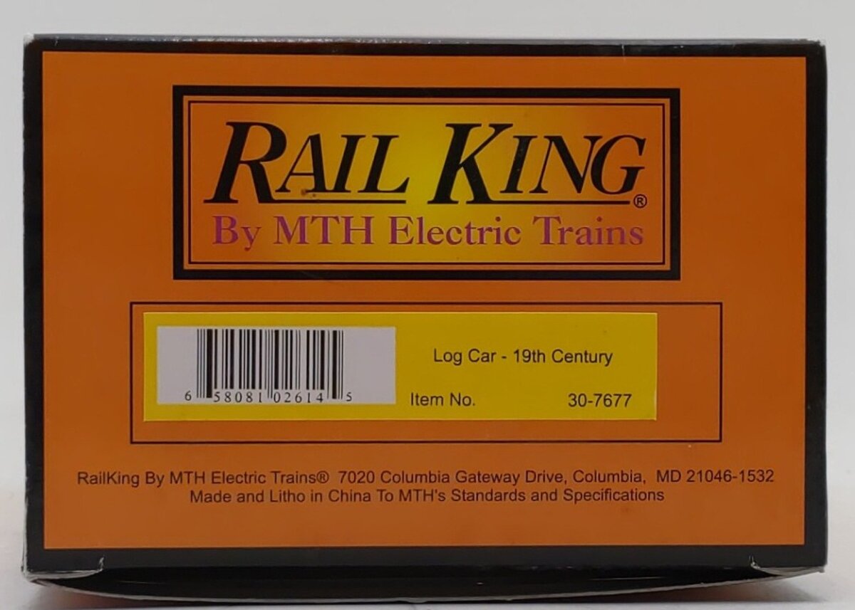 MTH 30-7677 O Gauge 19th Century Log Car #53 NIB