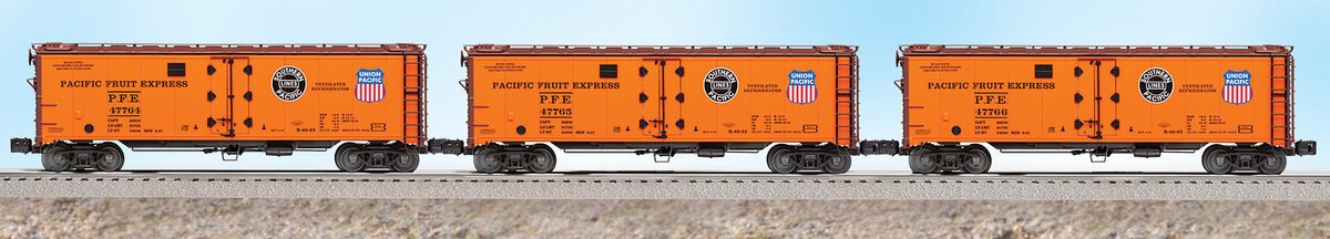 Lionel 6-11874 O Gauge Pacific Fruit Express Steel-Sided Refrigerator Cars NIB