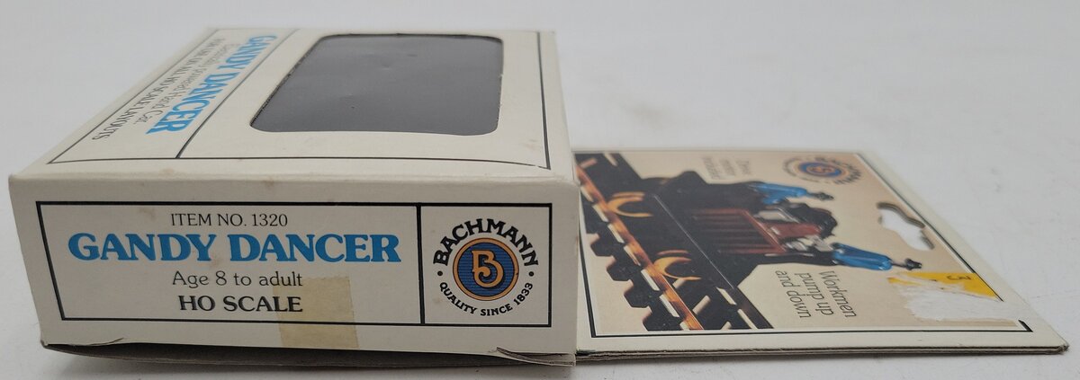 Bachmann 1320 HO Blue Gandy Dancer Electrically Powered Hand Car EX/Box