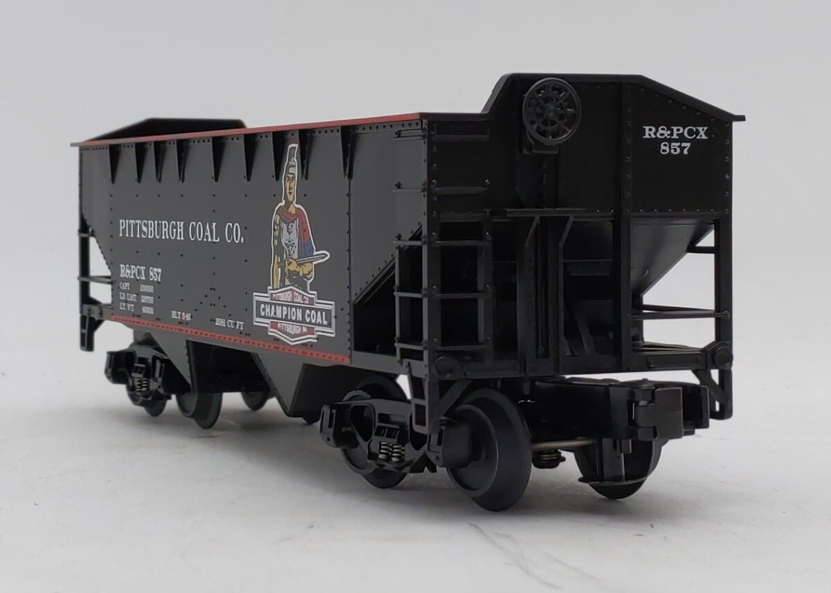 MTH 20-97517 O Pittsburgh/Champion 2-Bay Offset Hopper Car w/Coal Load #857 LN/Box