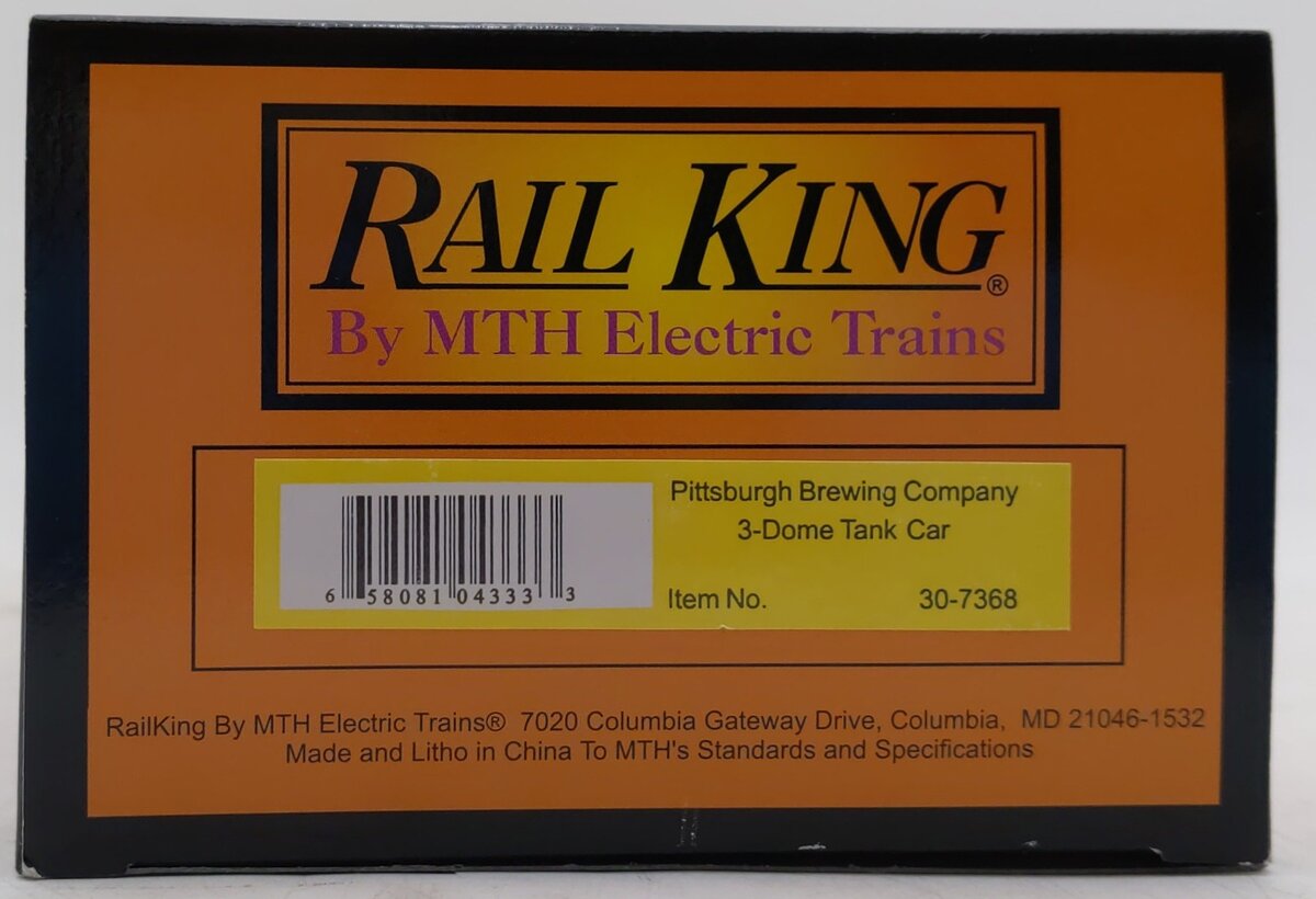 MTH 30-7368 O Gauge Pittsburgh Brewing Co. 3 Dome Tank Car #3 NIB