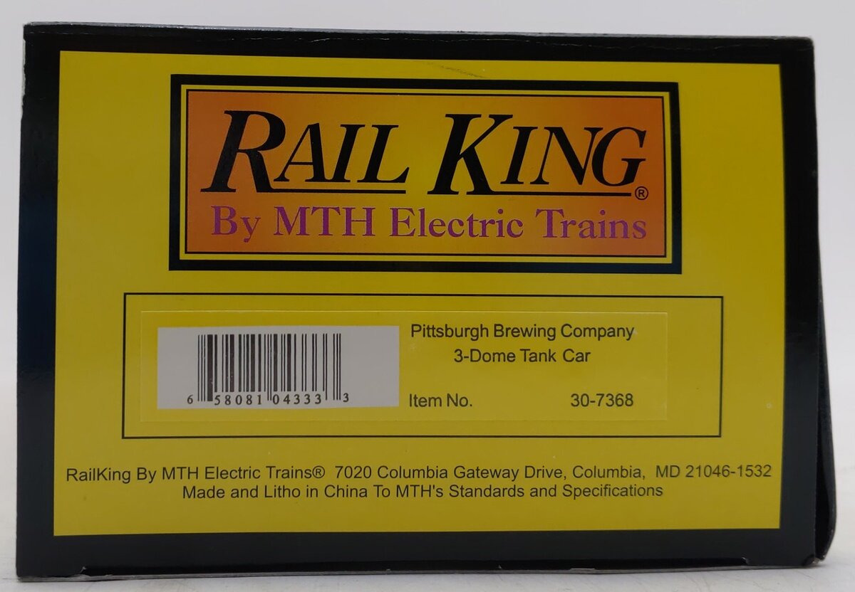 MTH 30-7368 O Gauge Pittsburgh Brewing Co. 3 Dome Tank Car #3 NIB