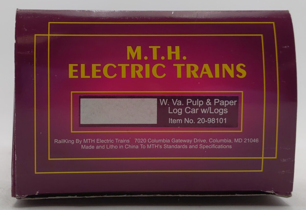 MTH 20-98101 O West Virginia Pulp and Paper Flatcar with Logs #176 LN/Box