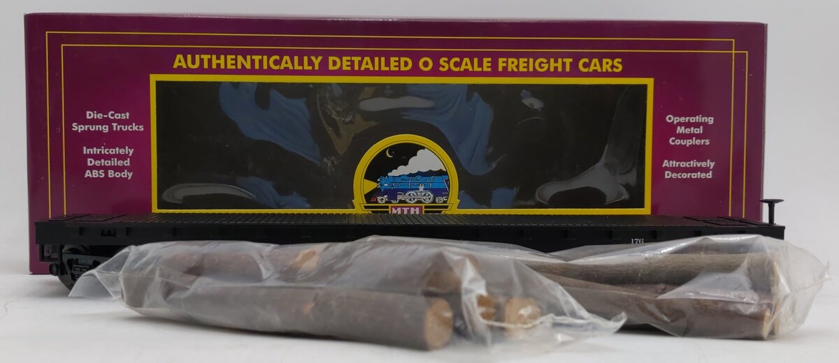 MTH 20-98101 O West Virginia Pulp and Paper Flatcar with Logs #176 LN/Box