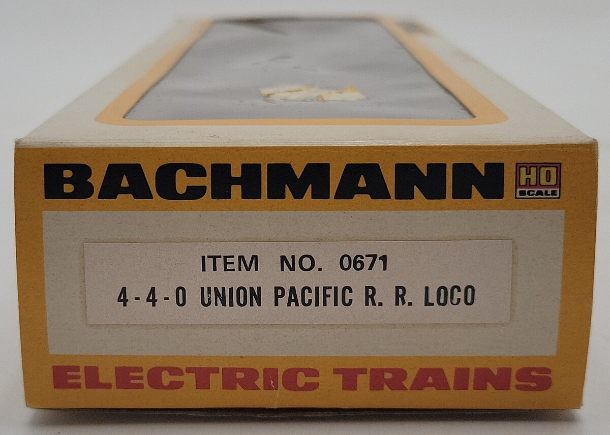 Bachmann 0671 HO Union Pacific 4-4-0 Steam Locomotive & Tender EX/Box