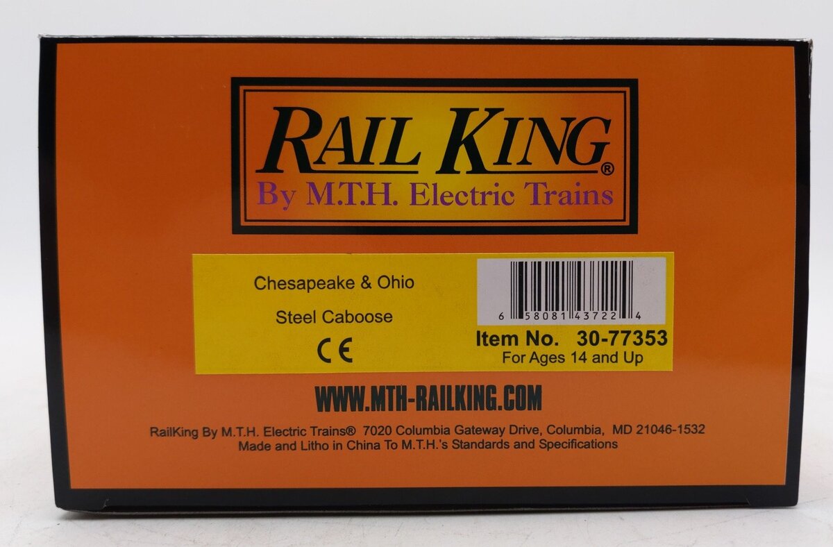 MTH 30-77353 O Chesapeake & Ohio Steel Caboose #3557