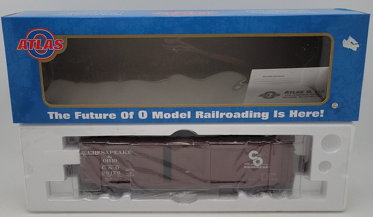 Atlas 8417-3  O Chesapeake & Ohio 50' PS-1 Double Door Boxcar #28176 (3Rail) NIB