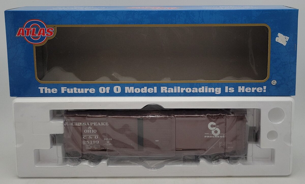 Atlas 8417-4 O Chesapeake & Ohio 50' PS-1 Double Door Boxcar #28199 (3Rail) NIB