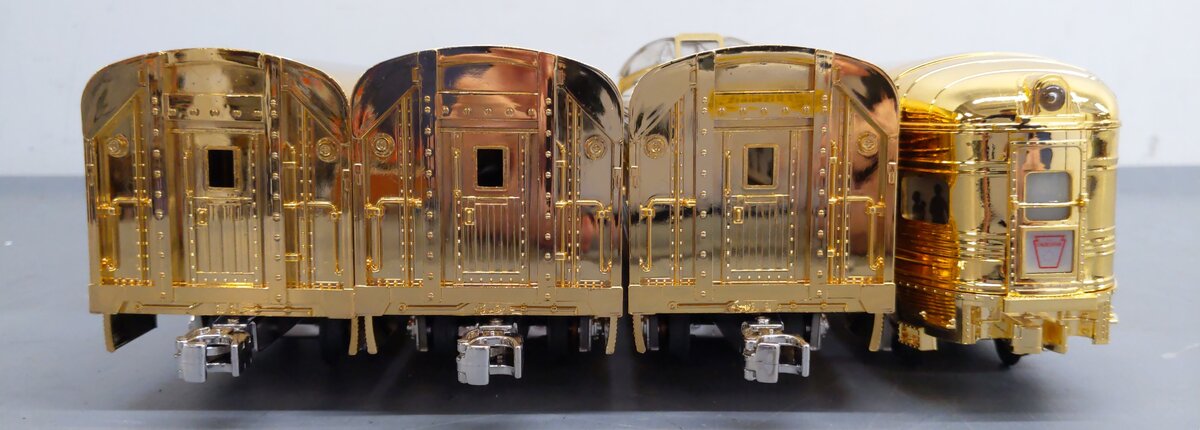 MTH 30-6707 O PRR 60' 18K Gold Plated Aluminum Passenger Car Set (Set of 4) EX/Box