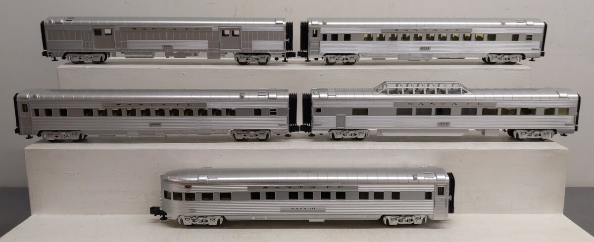 MTH 20-6543 O Santa Fe 70' Streamlined Passenger Car Set (Set of 5) EX/Box