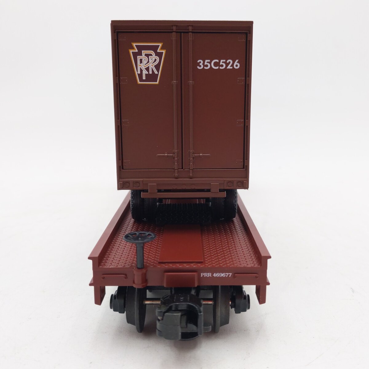 MTH 20-98104 O Gauge Pennsylvania Flatcar #469677 with Pennsylvania Trailers LN/Box