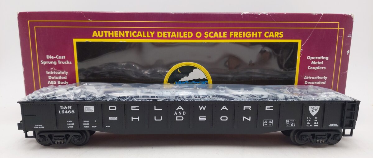 MTH 20-98007 O Gauge D&H Gondola w/Junk Load #15468 EX/Box