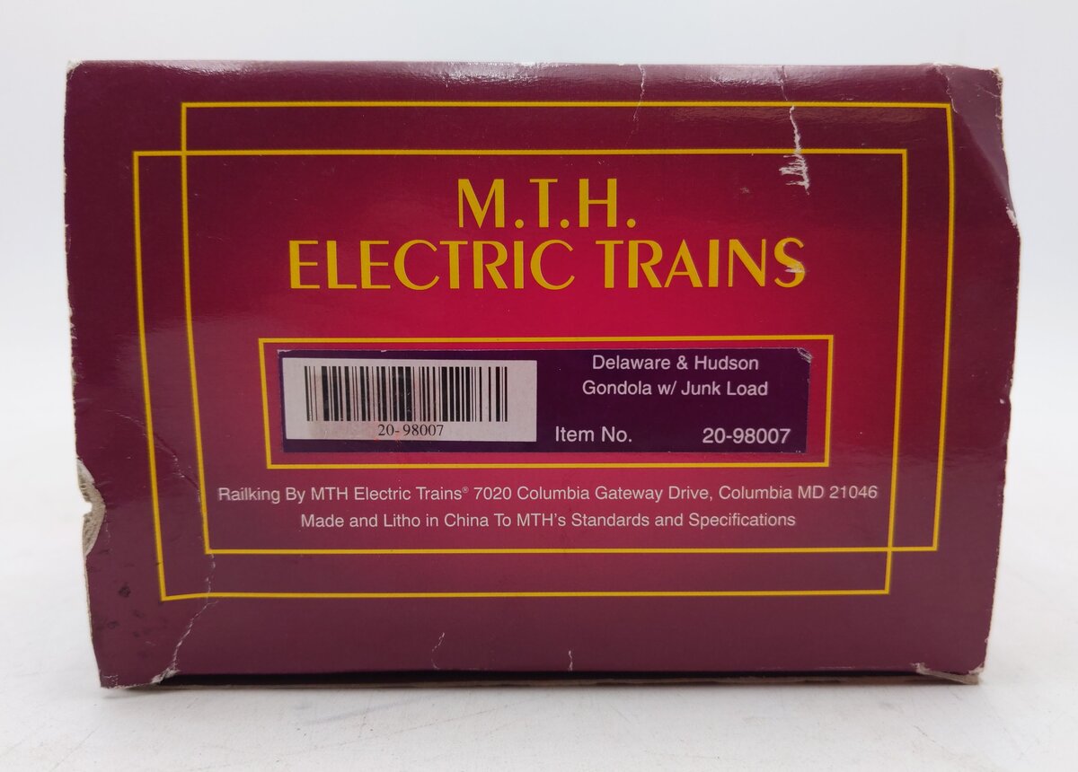 MTH 20-98007 O Gauge D&H Gondola w/Junk Load #15468 EX/Box