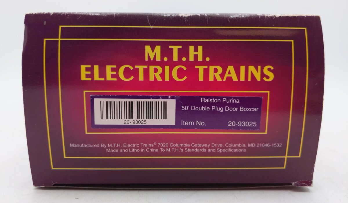 MTH 20-93025 O Gauge Ralston Purina 50' Double Door Plugged Boxcar #11492 EX/Box