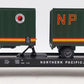 MTH 20-98105 Northern Pacific Flatcar with 2 Short NP Trailers #66152 EX/Box