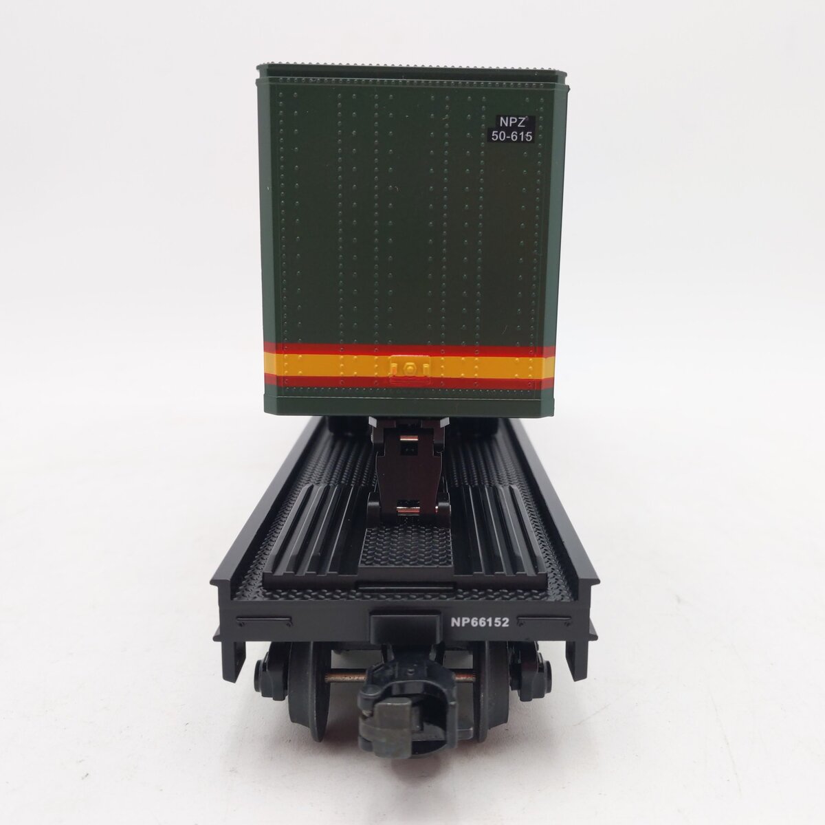 MTH 20-98105 Northern Pacific Flatcar with 2 Short NP Trailers #66152 EX/Box