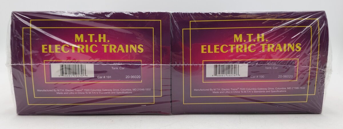 MTH 20-96020 O Gauge NASA Unibody Single Dome Tank Car 2-Car Set MT/Box