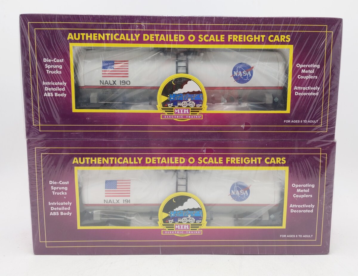 MTH 20-96020 O Gauge NASA Unibody Single Dome Tank Car 2-Car Set MT/Box
