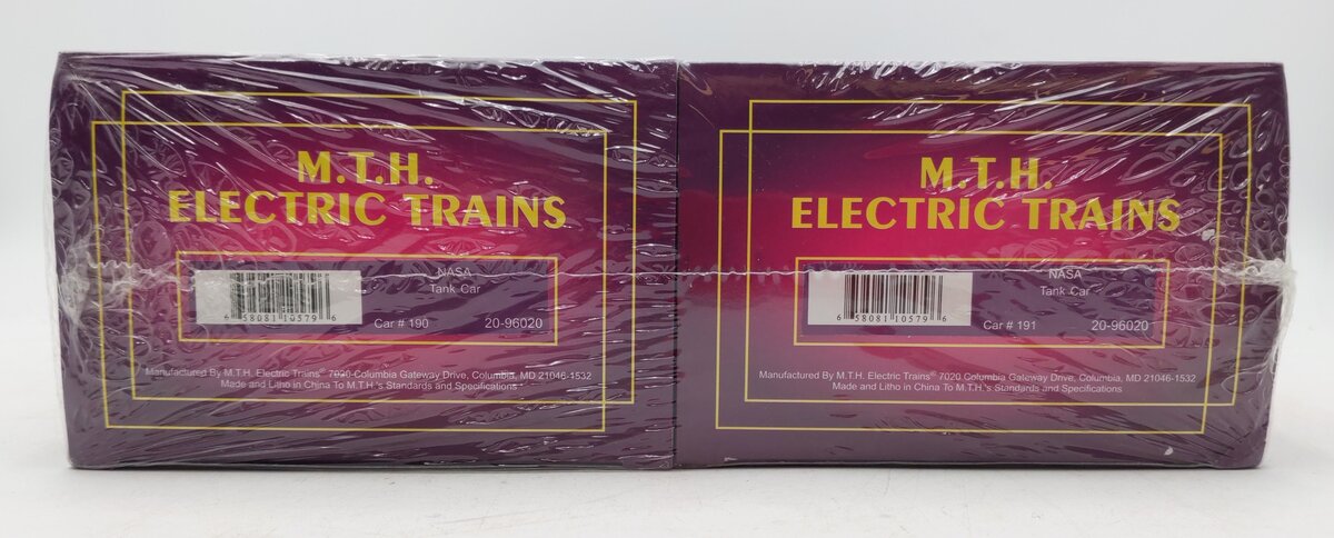 MTH 20-96020 O Gauge NASA Unibody Single Dome Tank Car 2-Car Set MT/Box