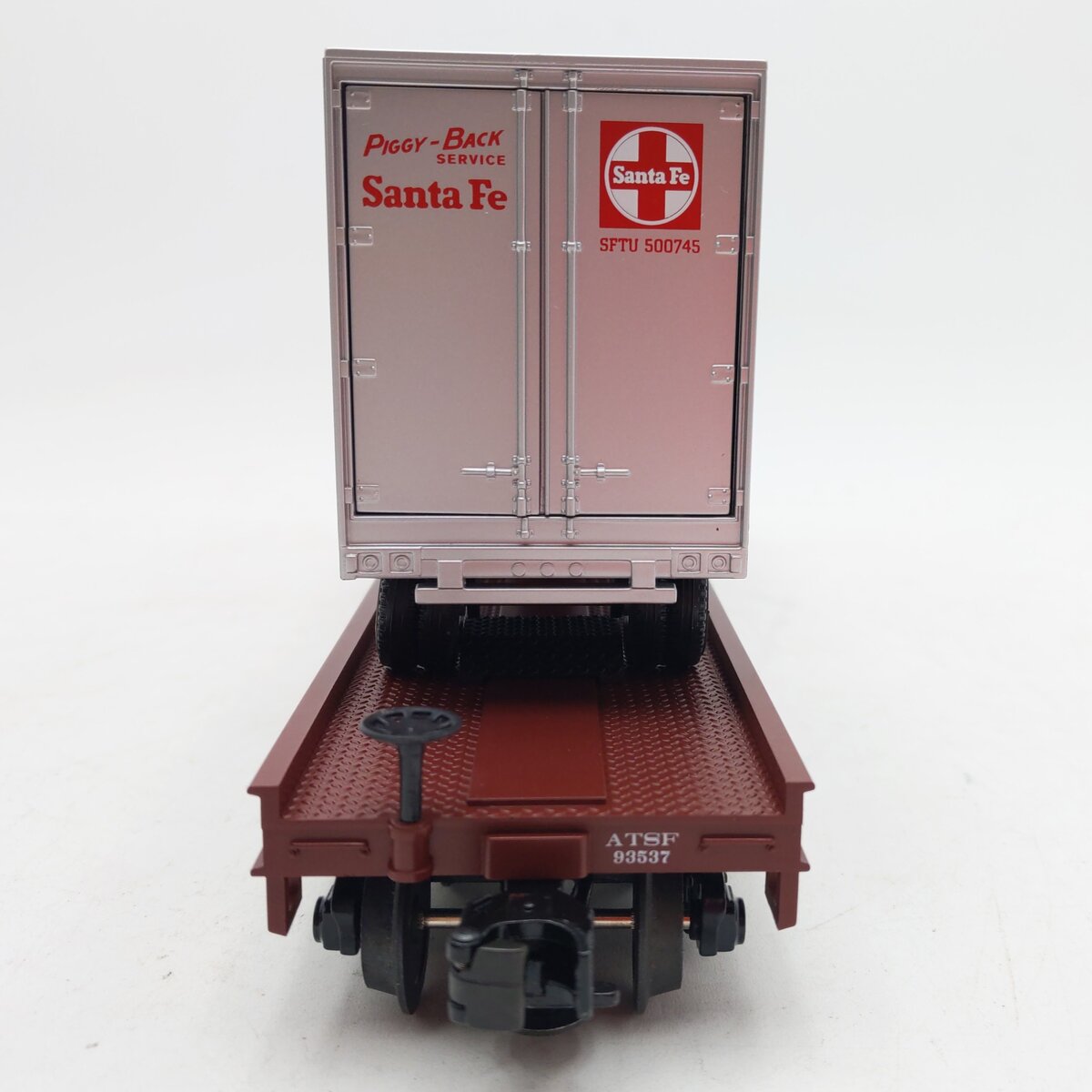 MTH 20-98111 Santa Fe Flatcar with 2 Santa Fe Trailers EX/Box