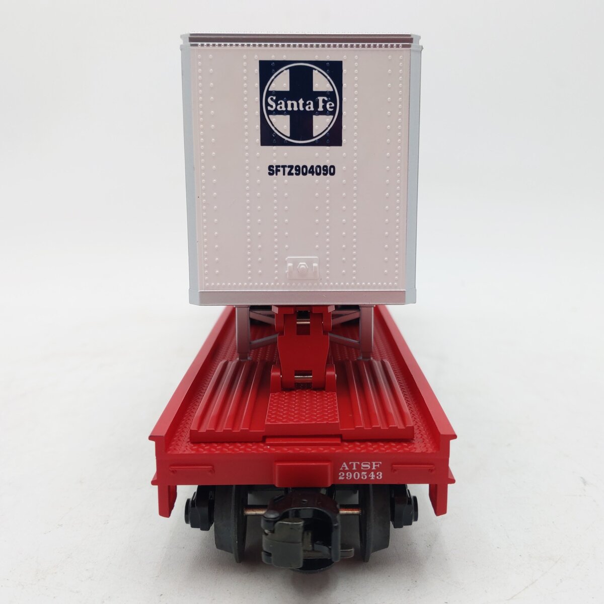 MTH 20-90013C AT&SF Flatcar w/Trailers EX/Box