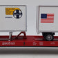 MTH 20-90013C AT&SF Flatcar w/Trailers EX/Box