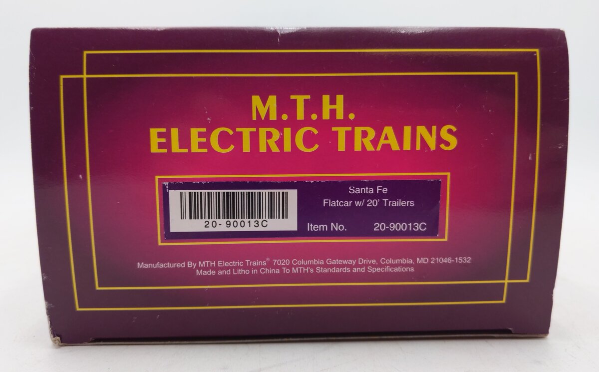 MTH 20-90013C AT&SF Flatcar w/Trailers EX/Box