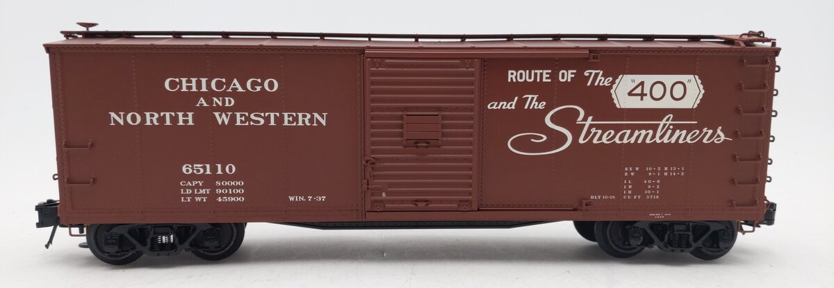 Atlas 6498-1 O Gauge C&NW 40' Steel Re-Built Boxcar #65110 (3-Rail) LN/Box