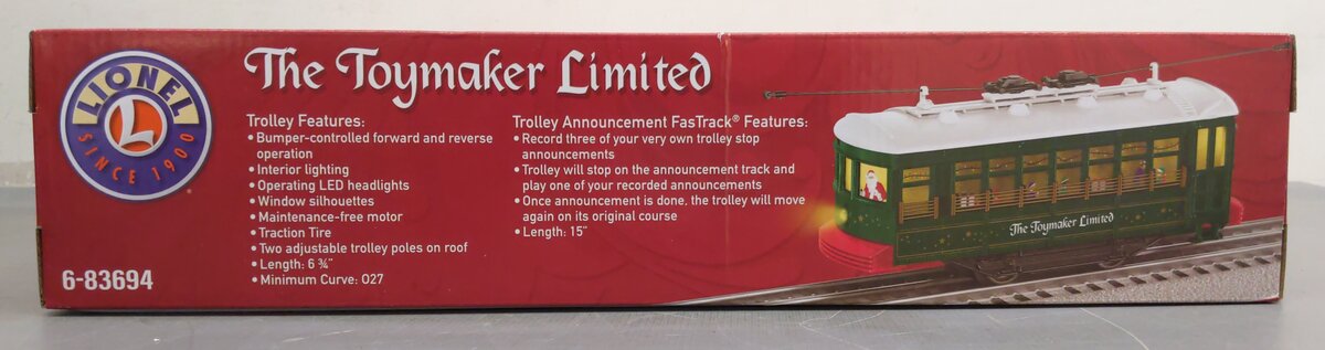 Lionel 6-83694 O Gauge Toymaker Limited Trolley Set LN/Box
