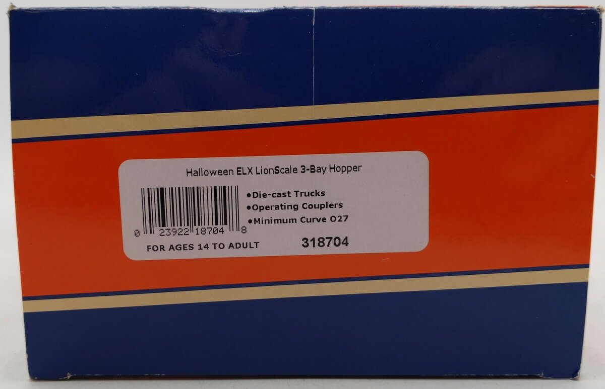 Lionel 318704 O Scale HALLOWEEN ELX 3-Bay Hopper #18704 EX/Box