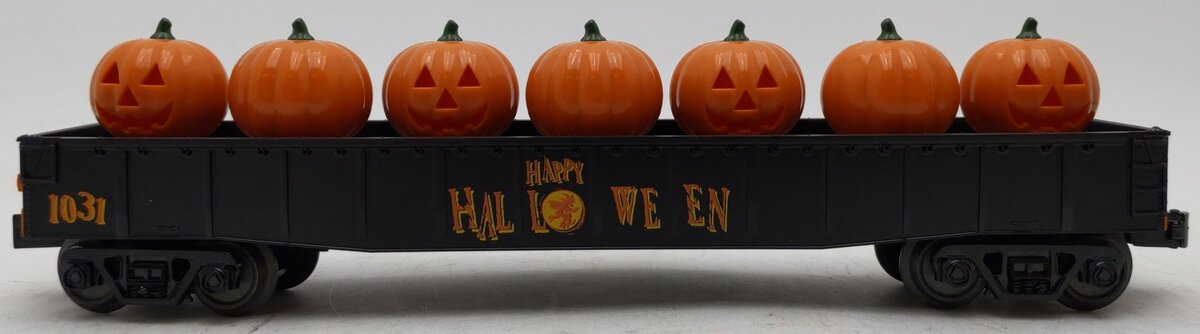 MTH 30-72192 O Halloween Gondola Car with Flickering Lighted Jack-O-Lanterns EX/Box