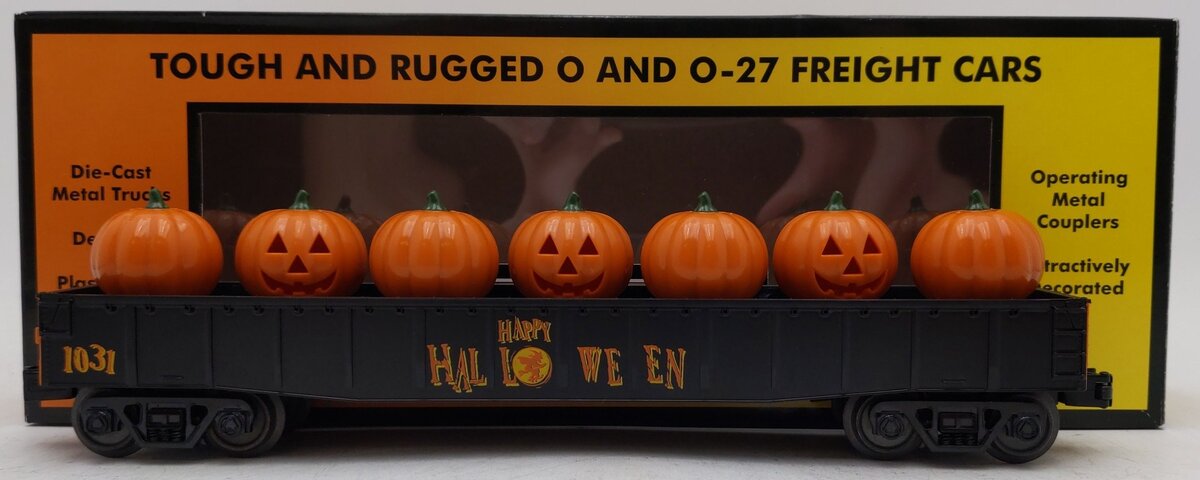 MTH 30-72192 O Halloween Gondola Car with Flickering Lighted Jack-O-Lanterns EX/Box