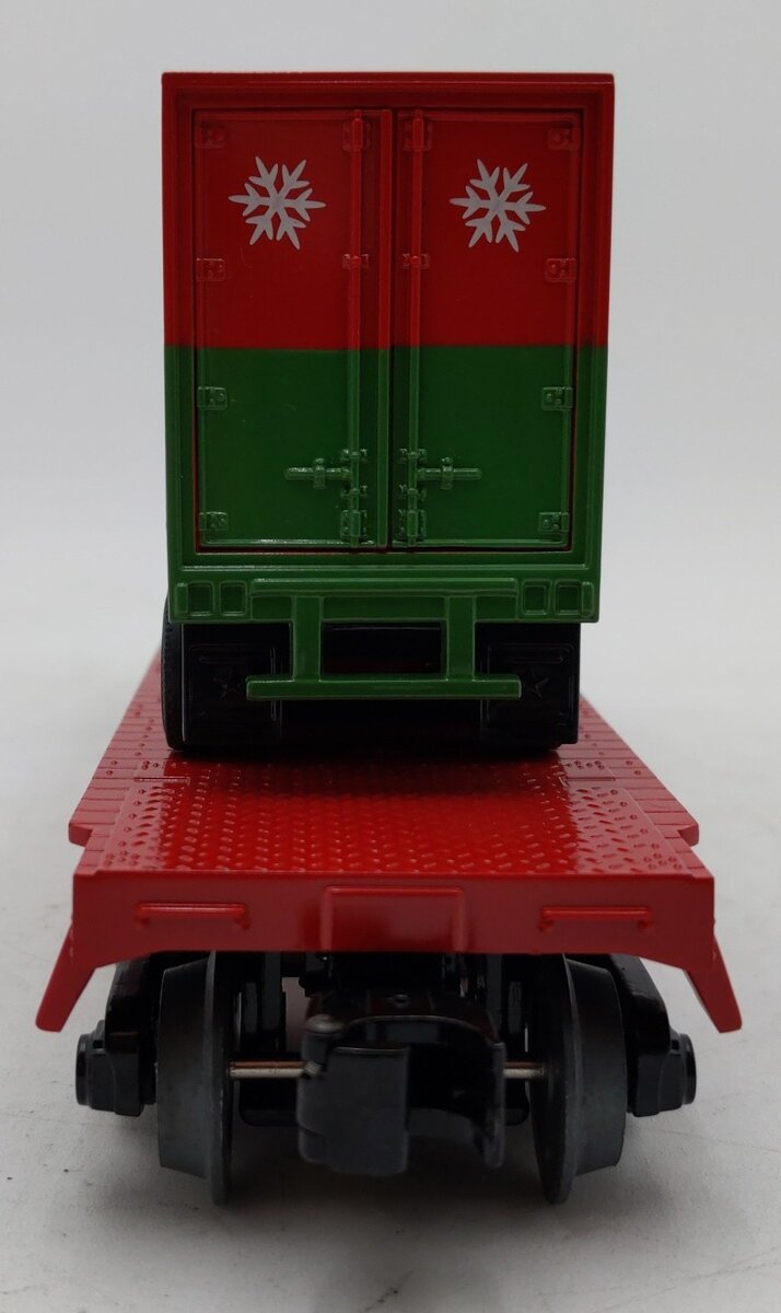 MTH 30-76654 O Christmas Flatcar with 40' Trailer EX/Box