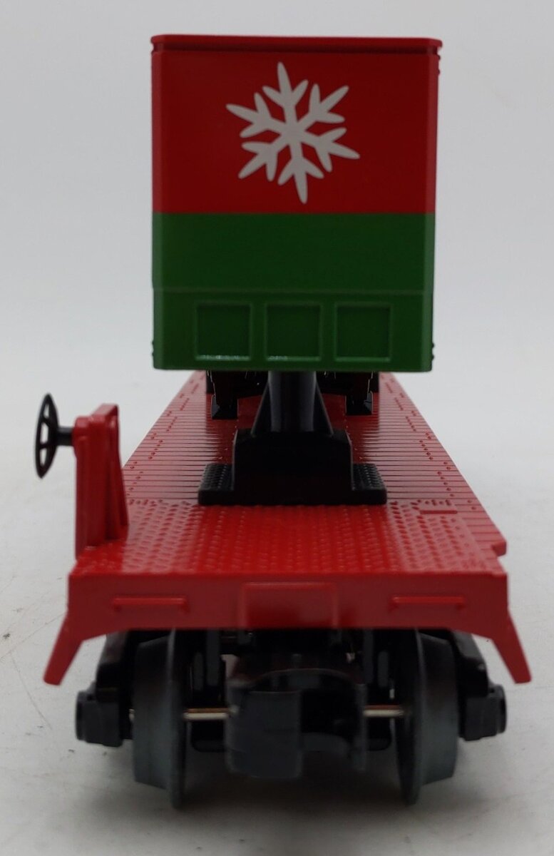 MTH 30-76654 O Christmas Flatcar with 40' Trailer EX/Box